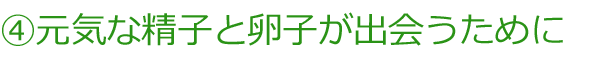 元気な精子と卵子が出会うために